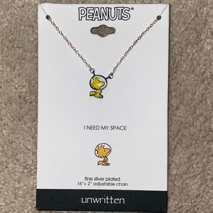 Unwritten peanuts Woodstock fine silver plated necklace “I need my space” New
